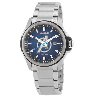 Pre-owned Citizen Avengers Eco-drive Blue Dial Men's Watch Aw1651-52w