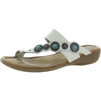 

Женские шлепанцы Minnetonka Sasha белые на плоской подошве, размер 6, средний (B,M) BHFO 1962, White/turquoise