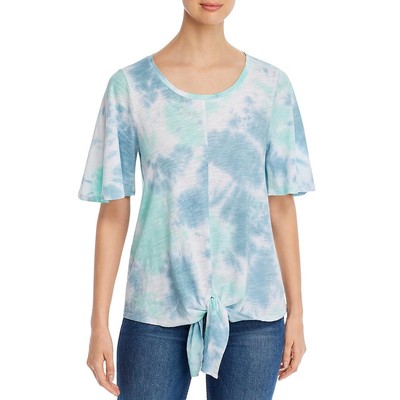

Женская синяя футболка Cupio Blush с круглым вырезом и принтом тай-дай, топ  BHFO 1950, Blue/green