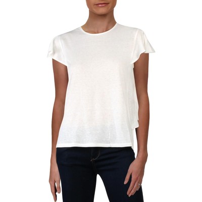 Rachel Rachel Roy Женская укороченная футболка Nala цвета слоновой кости с рюшами, топ M BHFO 9774