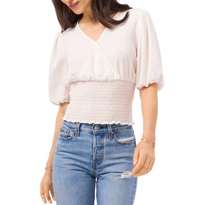 

1.State Womens Smocked Faux Wrap Top Shirt BHFO 8821
