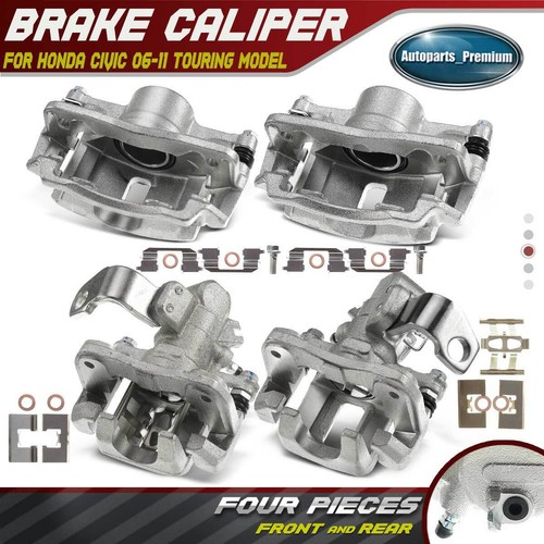 4x Brake Calipers & Bracket for Honda Civic 0611 1.8L EX EXL EXS