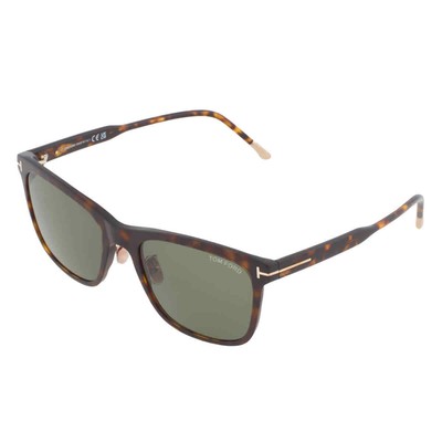 Pre-owned Tom Ford Green Rectangular Men's Sunglasses Ft0955-d 52n 57 Ft0955-d 52n 57