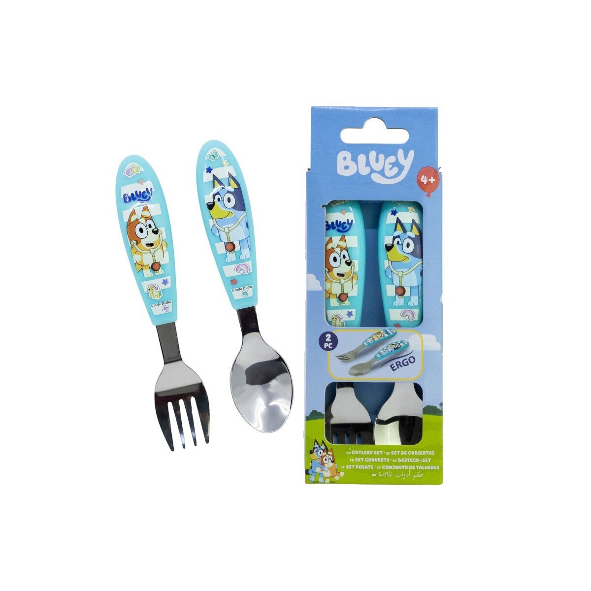 Bluey Yummy Metall-Ergo-Besteckset, 2-tlg.