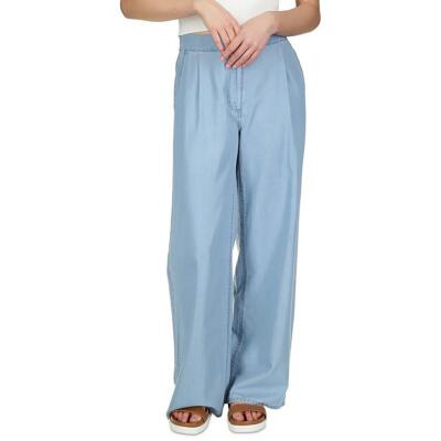 MICHAEL Michael Kors Женские синие брюки из тенсела с широкими штанинами Petites PM BHFO 9212