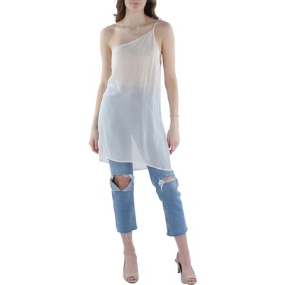 

IRO Женская прозрачная блузка цвета слоновой кости на одно плечо на тонких бретельках  BHFO 5362, Цвет слоновой кости