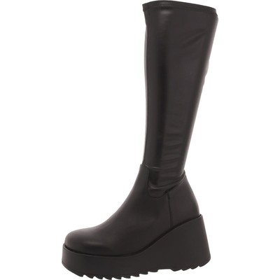 Женские ботинки на танкетке Steve Madden Duke Black на высоком каблуке 10 см (B,M) BHFO 6978