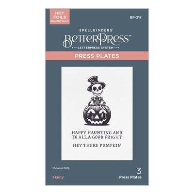 Spellbinders BetterPress Press Plate From Happy Haunting-Skully