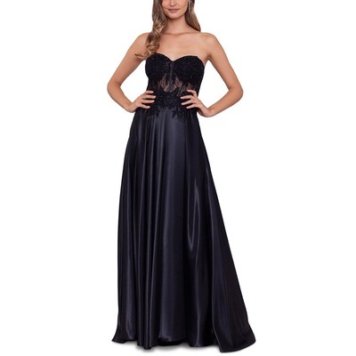 

Женское черное вечернее платье макси Blondie Nites для юниоров  BHFO 5602, Черный