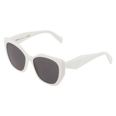 Pre-owned Prada Grey Butterfly Ladies Sunglasses Pr 19zs 1425s0 55 Pr 19zs 1425s0 55 In Gray