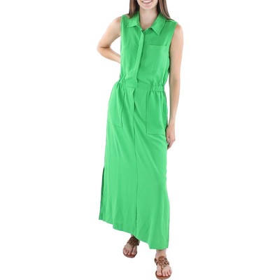 

Женское зеленое длинное платье-рубашка с воротником Calvin Klein Aerowash  BHFO 6602, Fern
