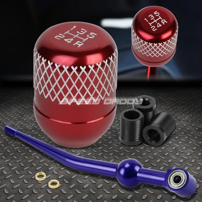 СИНЯЯ АЛЮМИНИЕВАЯ ОДНОСКОРОСТНАЯ КОРОТКАЯ РУЧКА ПЕРЕКЛЮЧЕНИЯ ПЕРЕДАЧ + КРАСНАЯ 5-СТУПЕНЧАТАЯ СЕТЧАТАЯ РУЧКА ДЛЯ EK/ EJ/ EG/DC