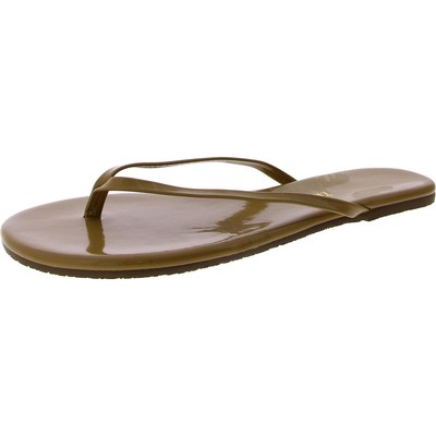 Повседневные вьетнамки Tkees Womens коричневого цвета без застежки на плоской подошве, 11 средних размеров (B,M) BHFO 6330