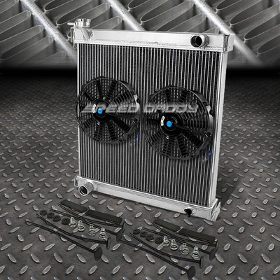 2-РЯДНЫЙ АЛЮМИНИЕВЫЙ РАДИАТОР + 2X9 ВЕНТИЛЯТОРОВ ЧЕРНОГО ЦВЕТА ДЛЯ JEEP WRANGLER YJ/TJ 97-06 ОБЪЕМОМ 2,4-4,2 л
