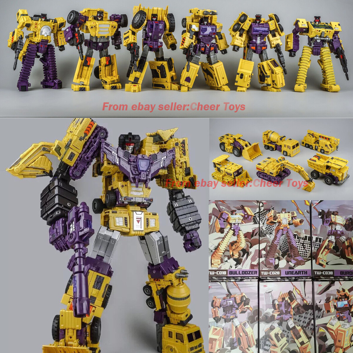 ToyWorld TW-C07 Devastator Yellow Versions 6pcs Box Figure