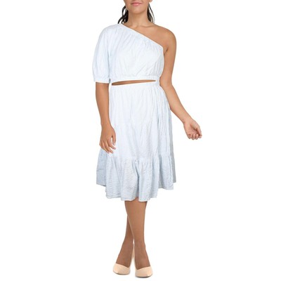 And Now This Womens White Cotton Cut-Out Midi Dress Plus 0X BHFO 2873