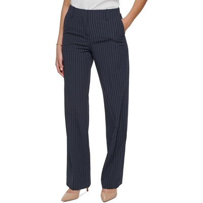 Женские трикотажные брюки в тонкую полоску Tommy Hilfiger с широкими штанинами BHFO 3627