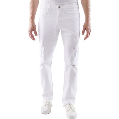 Мужские джинсы Lazer Mens White Slim Fit из денима средней посадки 38/30 BHFO 1657