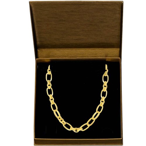 Pre-owned Moda Bella  Unisex Necklace 14k Gold Overlay Large Link Lobster Clasp Bml-4093