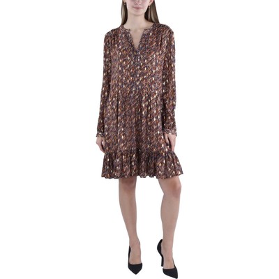 Женское вечернее мини-платье Vince Camuto темно-синего цвета с металлическим разрезом на шее XL BHFO 5313