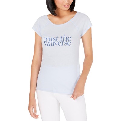 

Женская футболка для йоги с рисунком Trust The Universe BHFO 7307, Flutter blue, Trust The Universe