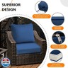 Sundale Outdoor Olefin Deep Seat Cushion, Patio Chair Cushion and Pillow, Water-Resistant Sectional Sofa Pad with Straps Dark Blue, 23 x 26 x 6 Inches