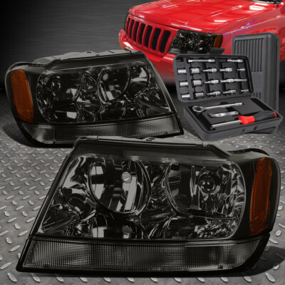ДЛЯ 99-04 JEEP GRAND CHEROKEE WJ ДЫМЧАТЫЙ КОРПУС, ЯНТАРНАЯ УГЛОВАЯ ФАРА + НАБОР ИНСТРУМЕНТОВ