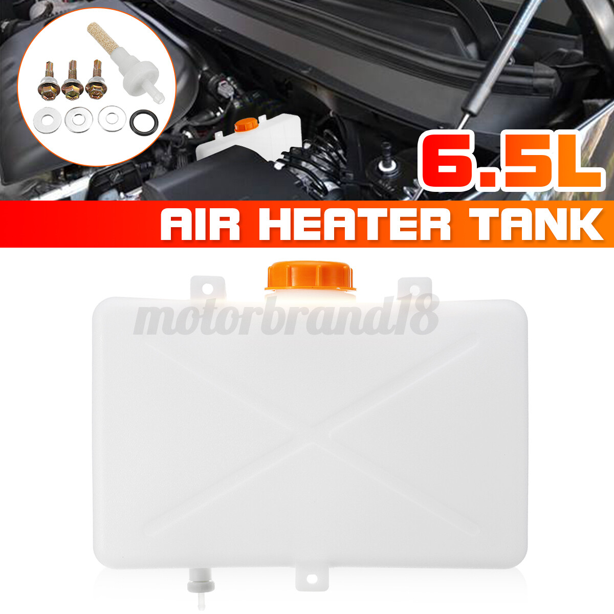 WHITE 6.5L Fuel Oil Water Tank Bottle For Car Truck Air Diesel Parking Heater US
