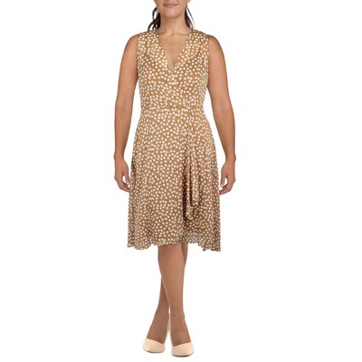 

Женское коричневое платье миди без рукавов из телячьей ткани Calvin Klein  BHFO 9932, Коричневый