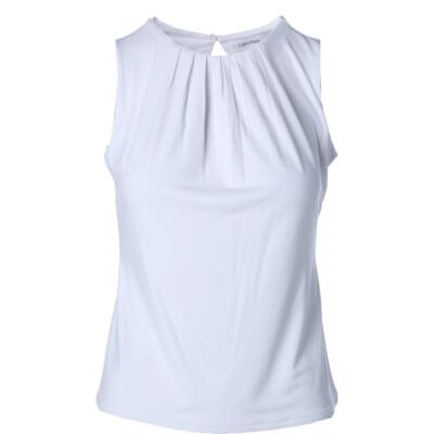Calvin Klein Womens White Matte Jersey Casual Top Shirt Petites 6P BHFO 4423