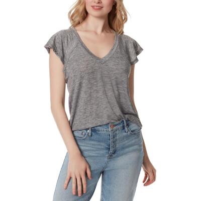 

Jessica Simpson Womens Gracie Grey Flutter Sleeve Tee Футболка Топ  BHFO 9845