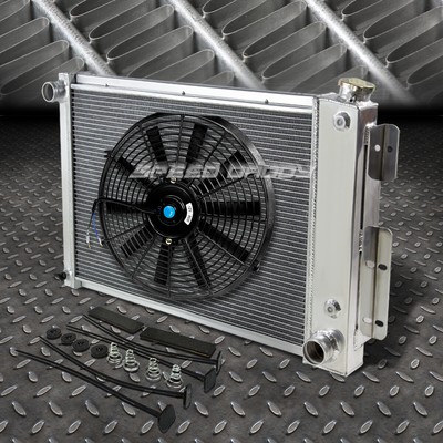 3-РЯДНЫЙ АЛЮМИНИЕВЫЙ РАДИАТОР + 1X 16 ВЕНТИЛЯТОРОВ ЧЕРНОГО ЦВЕТА ДЛЯ 67-69 CHEVY CAMARO/FIREBIRD T/A V8