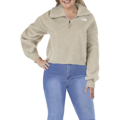 

Женский бежевый пуловер на молнии 3/4 The North Face с логотипом Sherpa  BHFO 1779, Flax