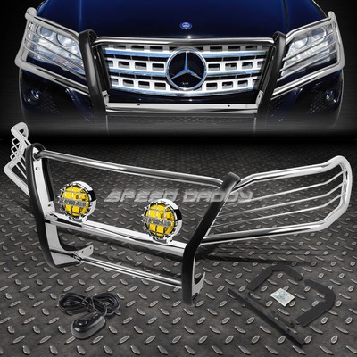 ХРОМИРОВАННАЯ РЕШЕТКА РАДИАТОРА + КРУГЛАЯ ПРОТИВОТУМАННАЯ ФАРА ЯНТАРНОГО ЦВЕТА ДЛЯ 06-11 MERCEDES W164 M-CLASS