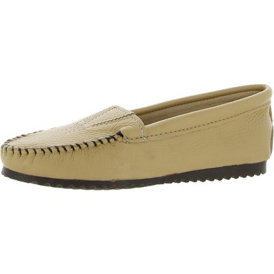 

Женские светло-коричневые кожаные мокасины без шнуровки Minnetonka 5, средний (B,M) BHFO 3382, Tan, 240047