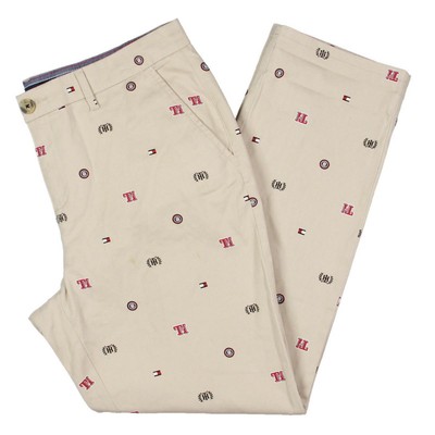 

Женские бежевые укороченные брюки с логотипом Tommy Hilfiger  BHFO 1819, Khaki multi