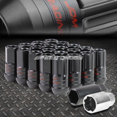 ЧЕРНЫЙ АЛЮМИНИЕВЫЙ 6-ТОЧЕЧНЫЙ НАКОНЕЧНИК С ОТКРЫТЫМ КОНЦОМ НА 16 ВЫСТУПОВ + 4-СТОПОРНАЯ ГАЙКА + КЛЮЧ + ПЕРЕХОДНИК M12X1.5 ДИАМЕТРОМ 45 ММ 25 ММ