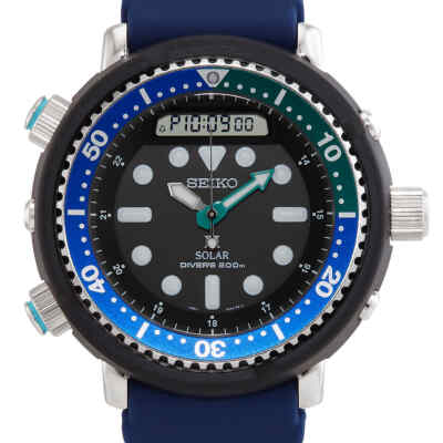Pre-owned Seiko Prospex Sea Analog-digital Black Dial Men's Watch Snj039p1