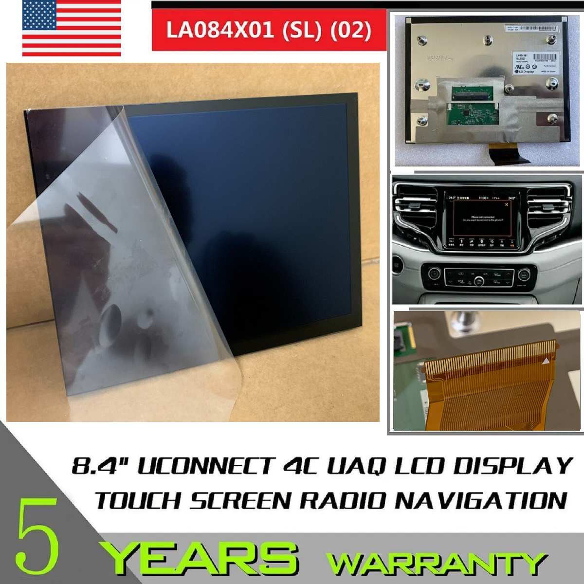 8.4" Replacement 17-23 Uconnect 4C UAQ LCD Display Touch Screen Radio Navigation