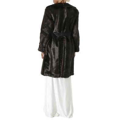 Pre-owned Burberry Ladies Brown Double-breasted Fur Coat