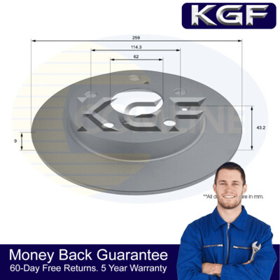 KGF Rear Brake Disc Fits Suzuki Vitara SX4 Swift S-Cross 1.0 1.4 1.6 DDiS #1