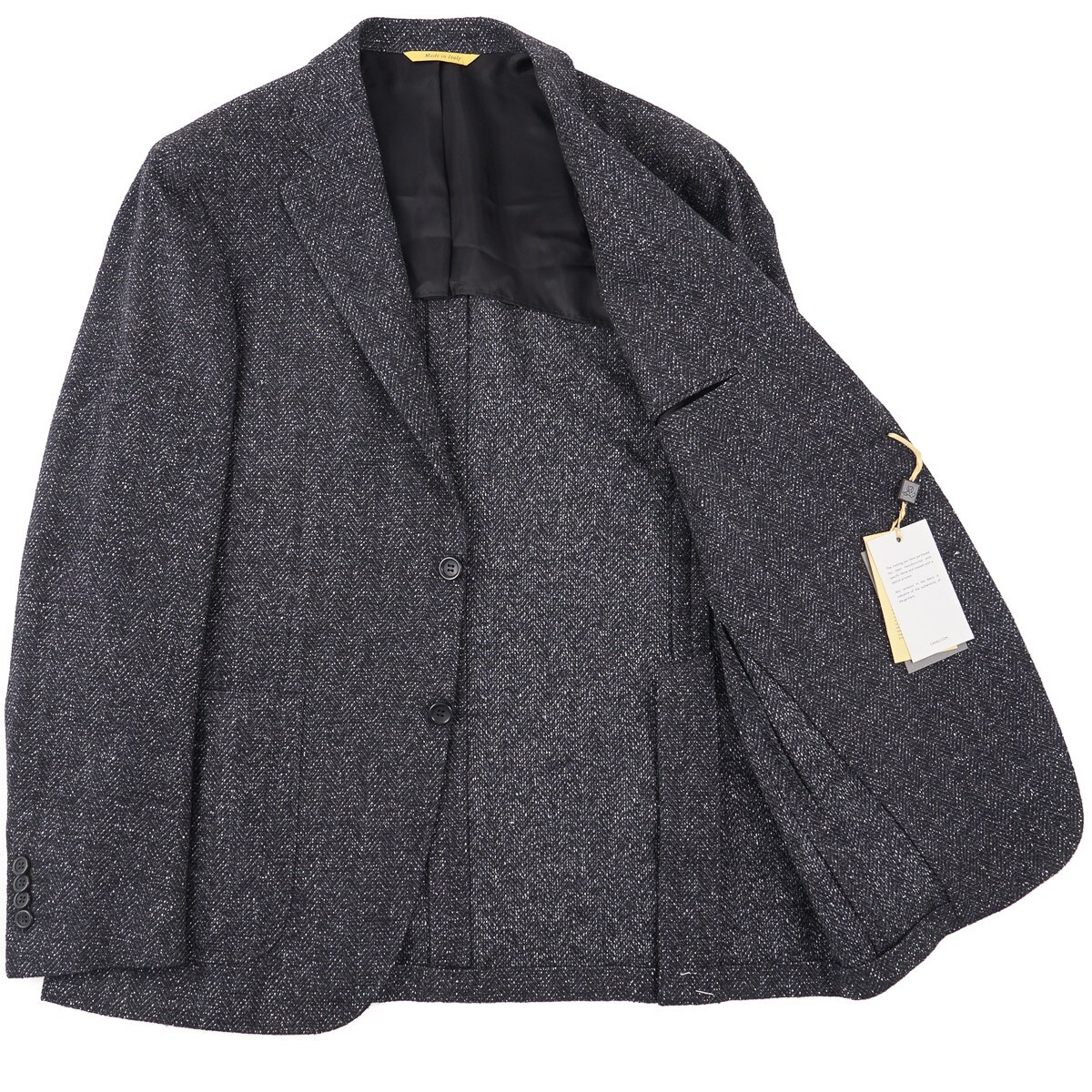 Pre-owned Canali 'kei' Soft Woven Herringbone Mélange Wool-silk Sport Coat 40r (eu 50) In Gray