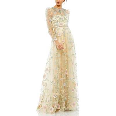 Mac Duggal Womens Embellished Floral Formal Evening Dress Gown BHFO 0167