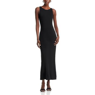 Majestic Filatures Womens Black Boat Neck Soft Touch Maxi Dress 2 BHFO 6087