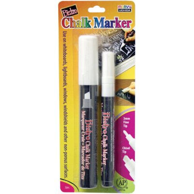 Uchida Bistro Chalk Marker White Broad Point 2 Pack for Chalkboards