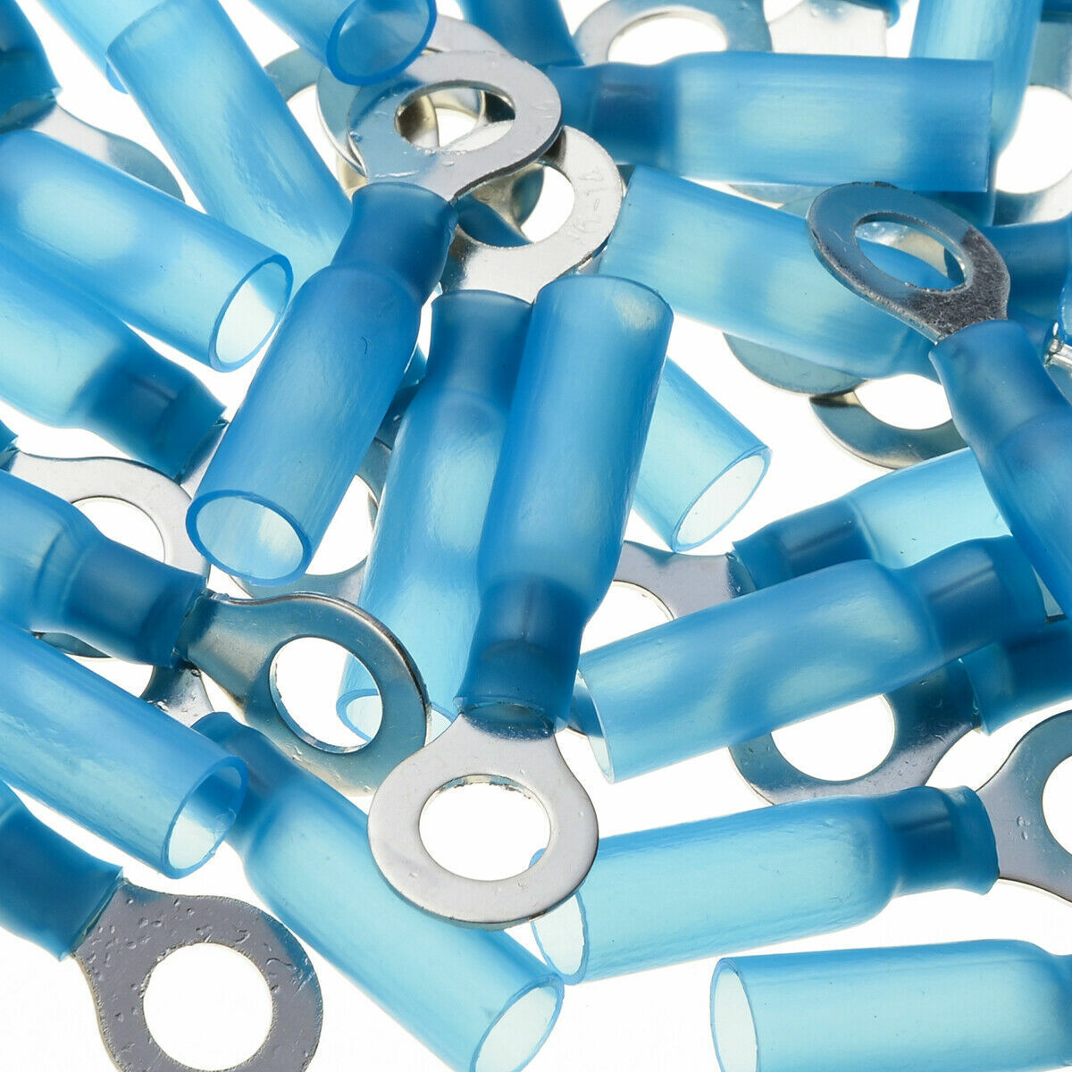 50x Heat Shrink Wire Connector Electrical 1/4" Ring Crimp Terminal 16-14AWG