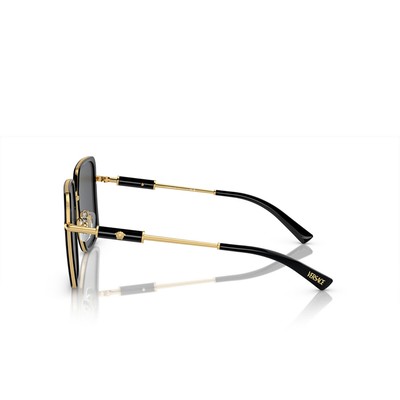 Pre-owned Versace 0ve2261-100287 Black Sunglasses In Gray
