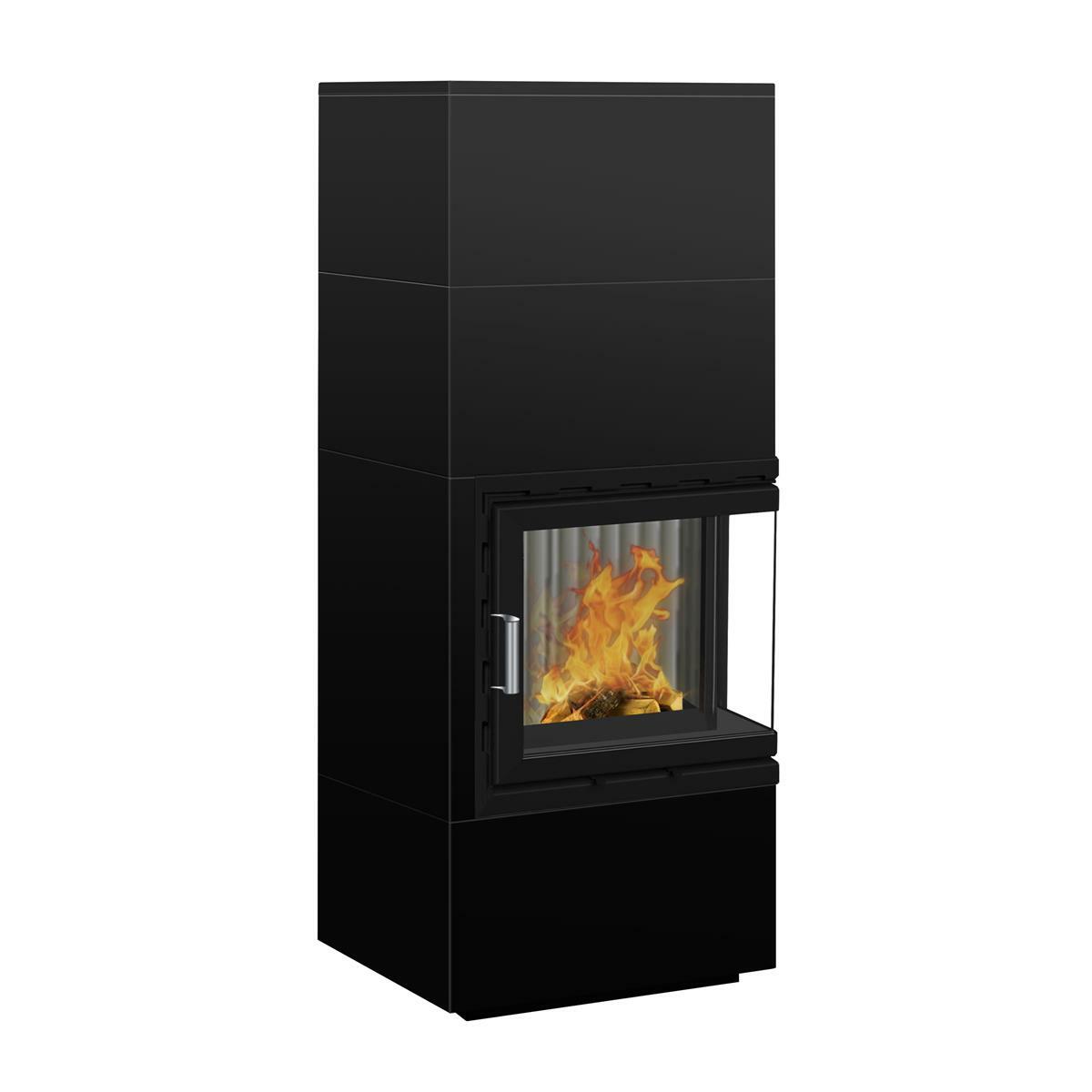 Wamsler Kaminofen Fertigkamin Modulo 70/150 L-Form rechts schwarz 6 kW