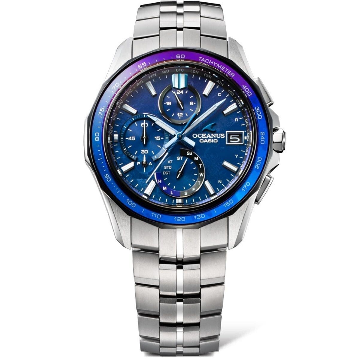 Pre-owned Casio Oceanus Ocw-s7000c-2ajf Manta S7000 Series Solar Watch Limited Titanium