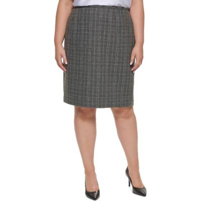 

Calvin Klein Женский офисный костюм в клетку Отдельная юбка-карандаш плюс BHFO 7656, Charcoal multi